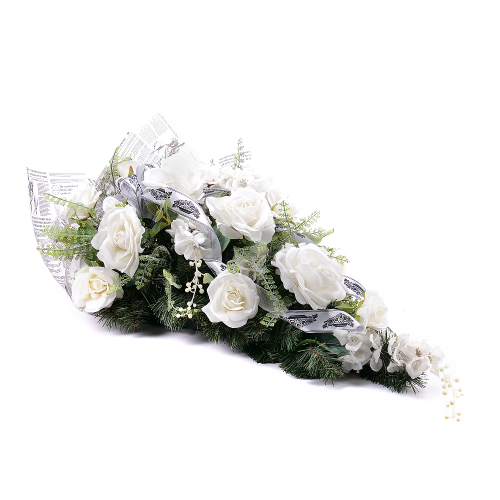 Irigo smútočná kytica biele kvety