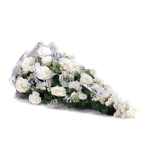Irigo smútočná kytica biele kvety