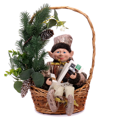 Darčekový hnedý  prútený kôš Rose