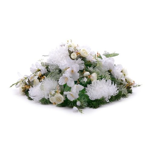 Irigo smútočný veniec biele kvety