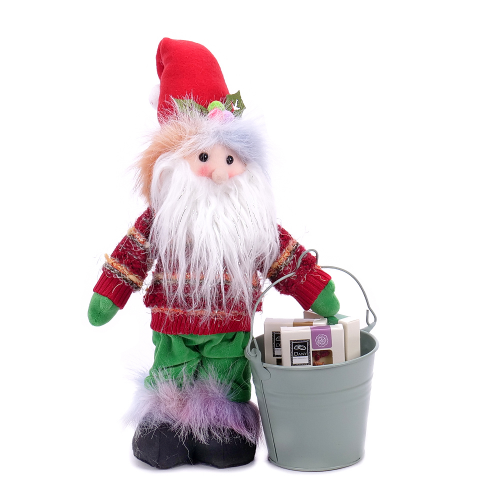 Darčekové plechové vedierko a  plyšový Mikuláš