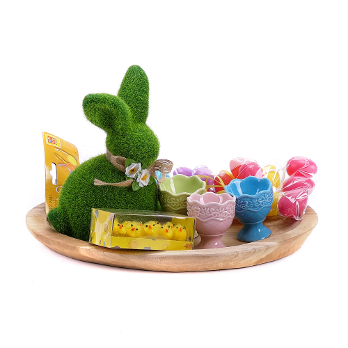 Darčekový set  keramický zajačik s ozdobami
