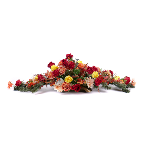 Irigo smútočný aranžmán farebné ruže