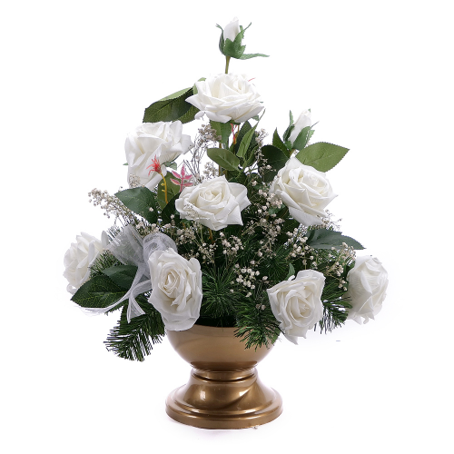 Irigo smútočný aranžmán biele ruže