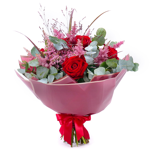 FLOLIVERY Sweet červené ruže a astilbe
