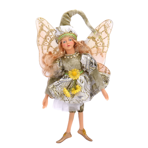 Postavička anjel L203 zelená 35cm látková