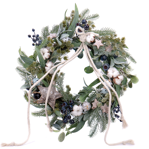 Irigo umelý veniec bavlna a rolničky