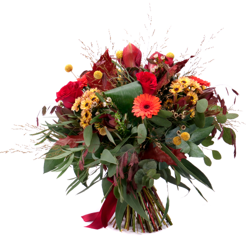 Sweet červené ruže, amarylis a gerbery