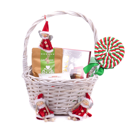 Darčekový prútený košík vianočný anjel
