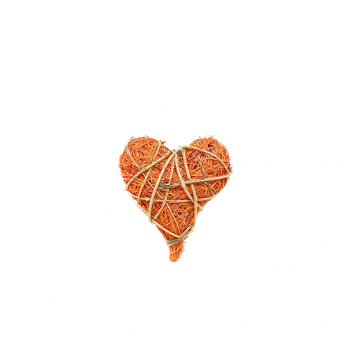 Srdce sisal oranžové